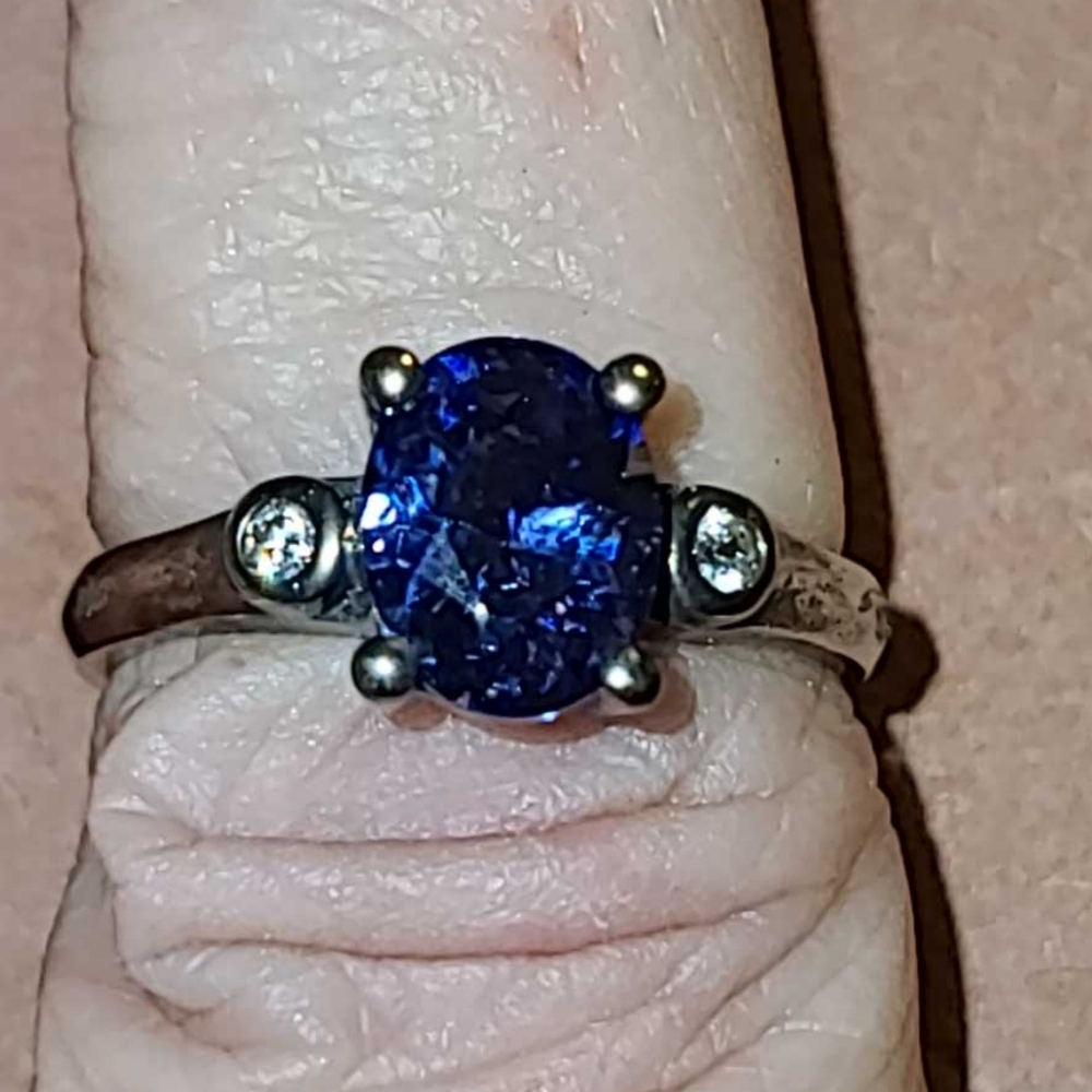 Sterling silver ring Faux Tanzanite